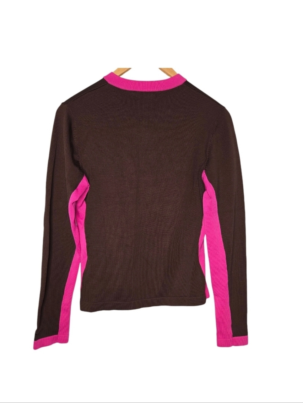Nike Womens Colorblock V Neck Ribbed Long Sleeve Golf Top Small - Picture 2 of 8